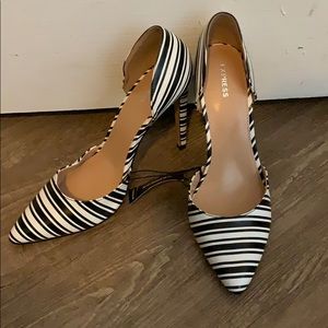 Black and white heels